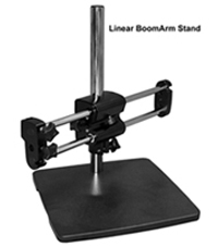 STEREO MICROSCOPE BOOM-ARM  boom stands with solid base, articulating arm style, clamp-on style, custom lengths available, focus mounts for all makes of microscopes