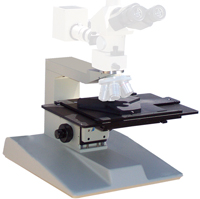 COMPOUND MICROSCOPE UPRIGHT STANDS  traditional microscope stands to handle up to 12 inch wafers, transmitted and reflected light available. Complete kits for Olympus, Nikon, Leica, Zeiss microscopes to use your optics