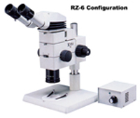 MEIJI RZ 10:1 StereoZoom Microscope  Research level performance with wide selection of options including coaxial illumination and ergonomic binocular head